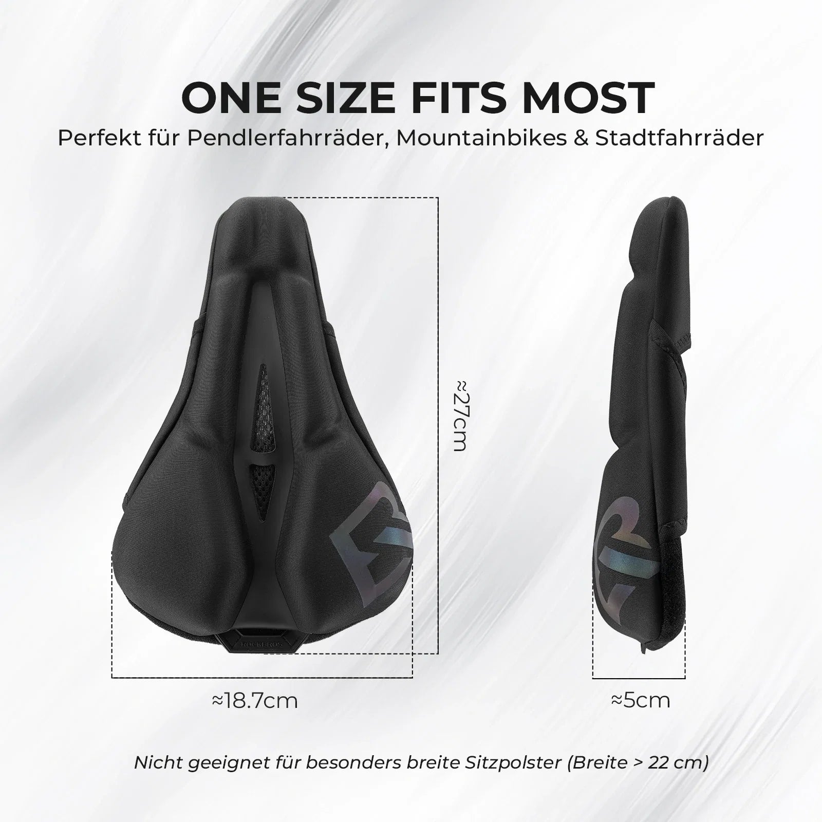 Fahrradsattel Überzug – Ergonomischer Sattelbezug Fahrrad mit Memory-Foam & 3D-geformter Polsterung