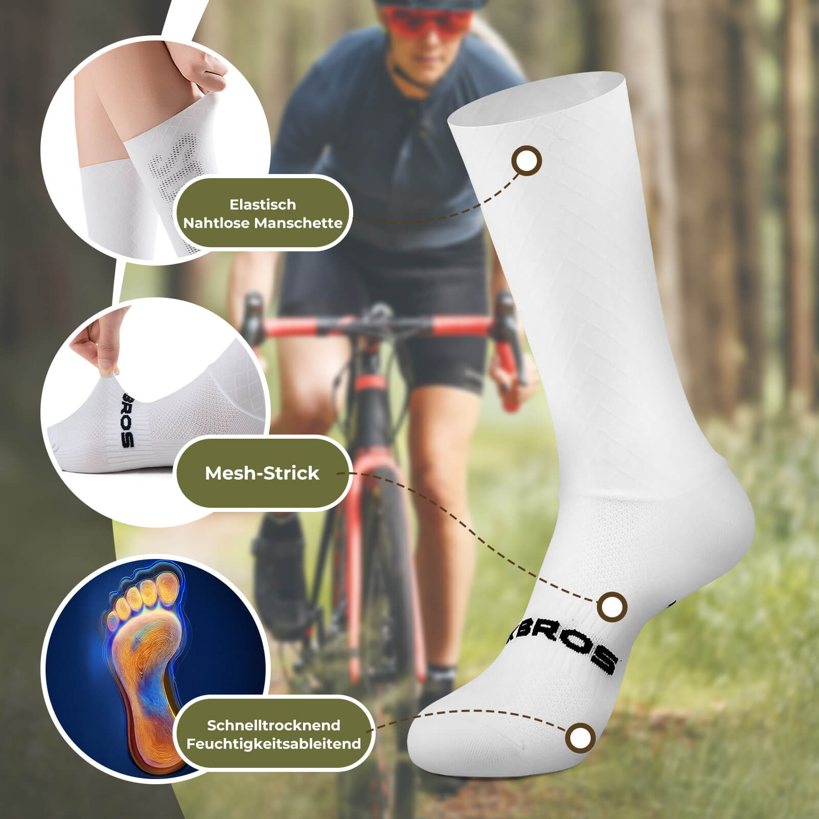 Fahrradsocken Atmungsaktive Kompressionssocken