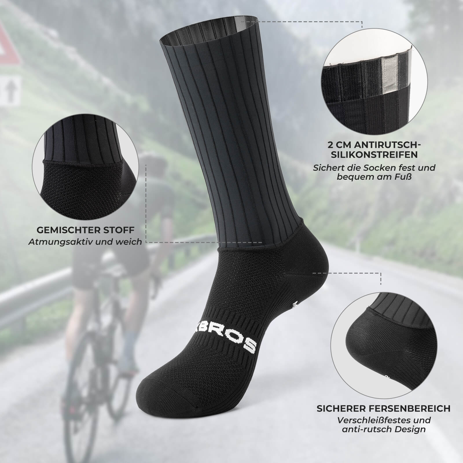 Fahrradsocken Atmungsaktive Kompressionssocken