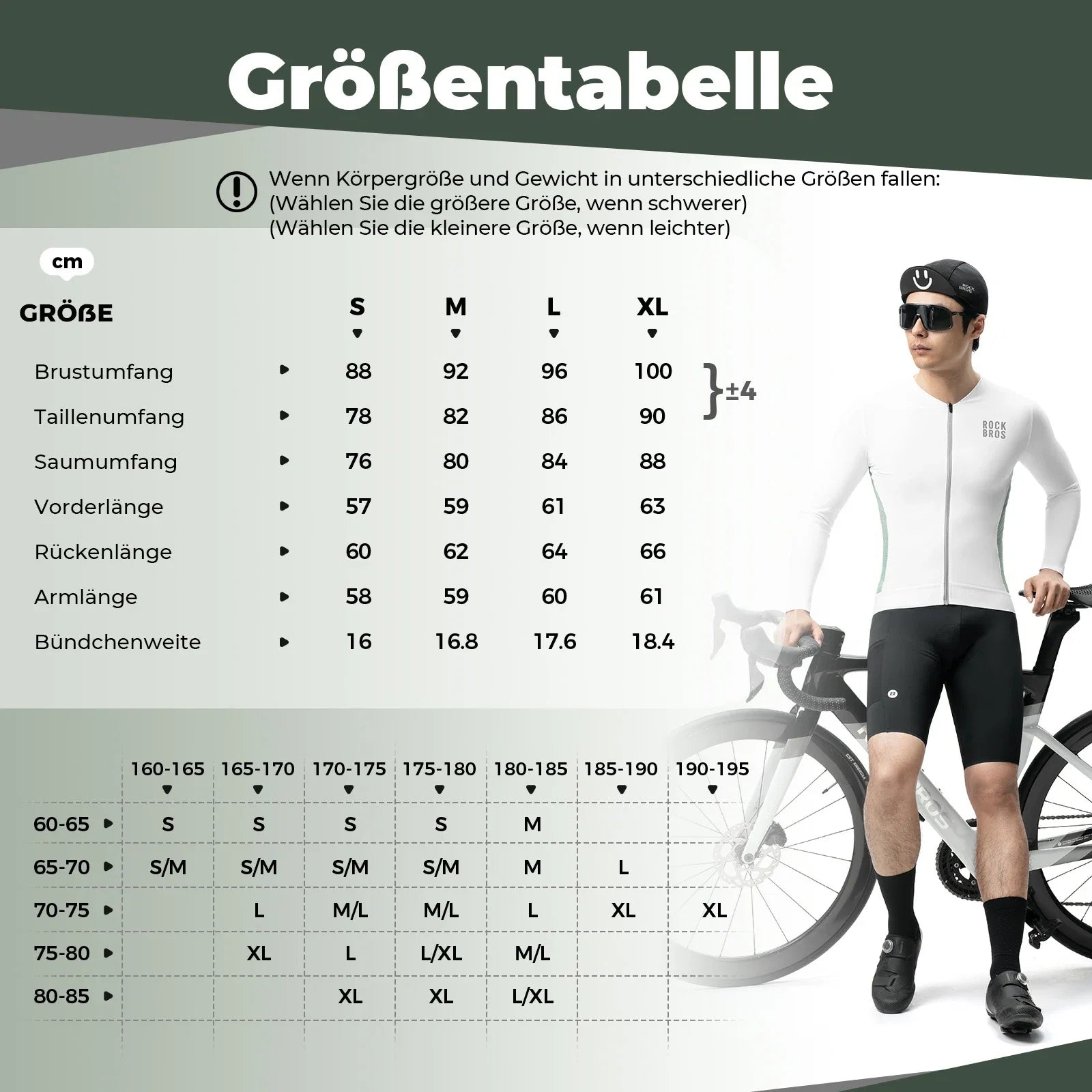 Fahrradtrikot Radtrikot Langarm Herren, Atmungsaktiv und Schnelltrocknend, Elastisches