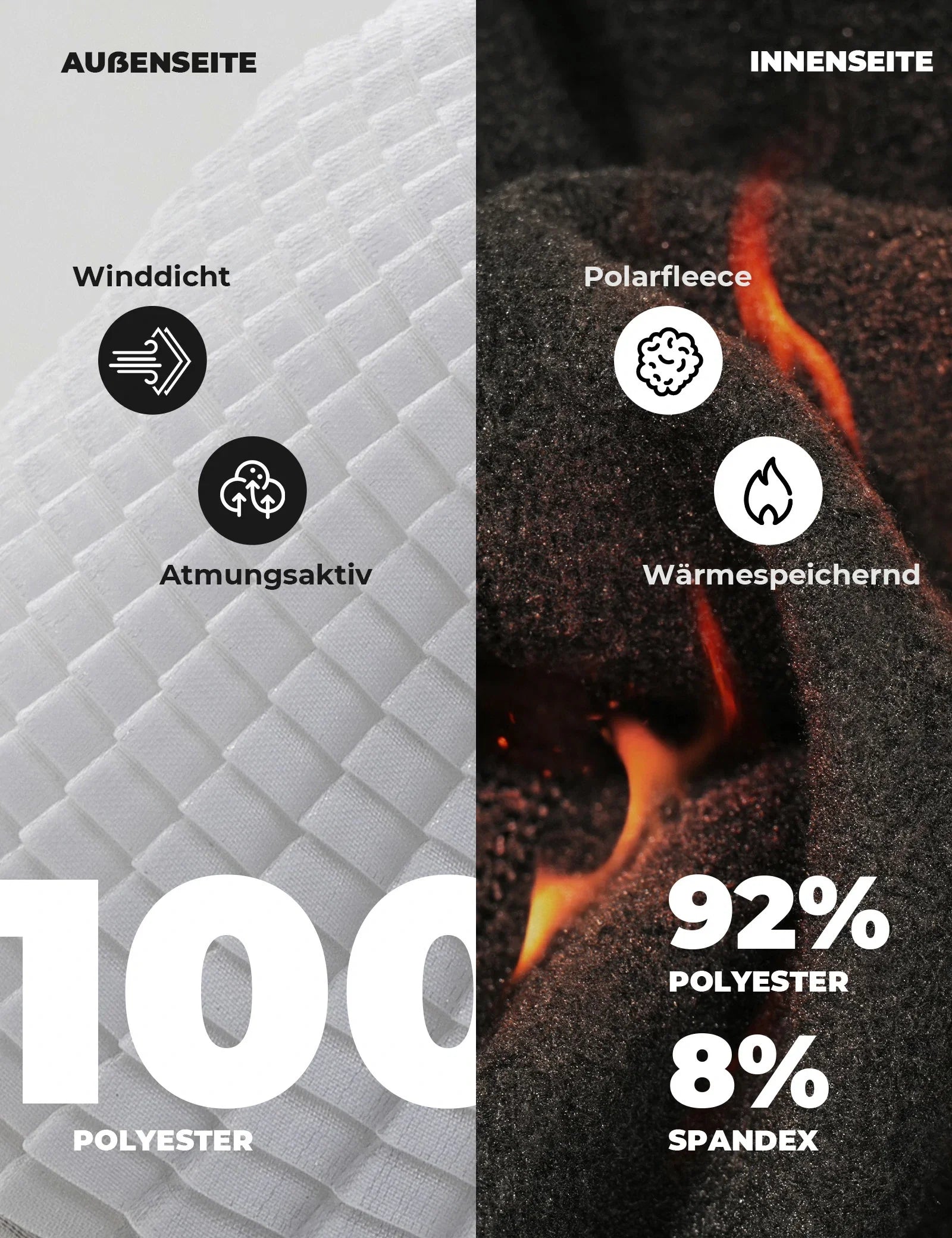 Fleece-Sturmhaube Winter Atmungsaktive Balaclava Skimaske