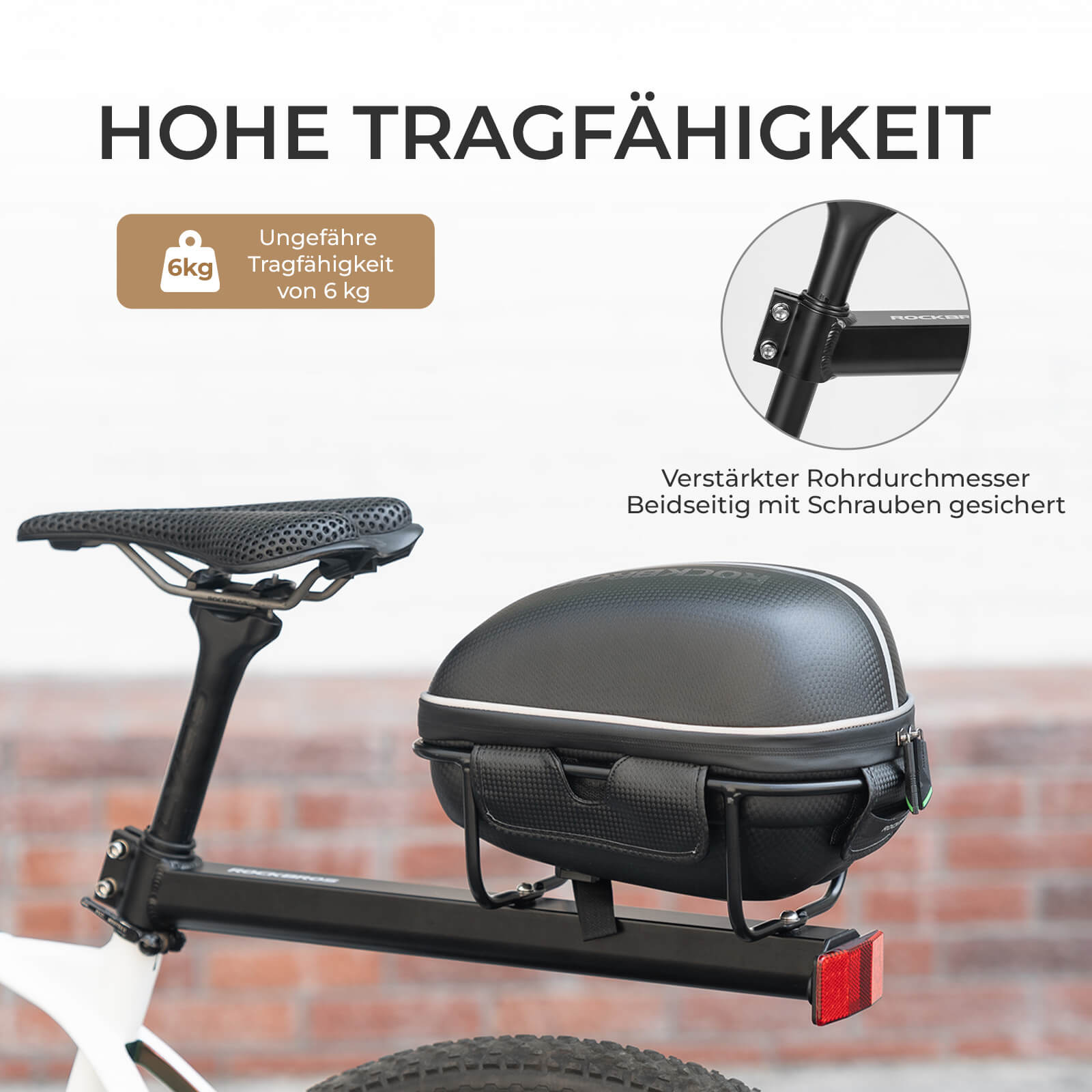 Gepäckträgertasche Wasserfest Schnellspanner Design mit Halterung