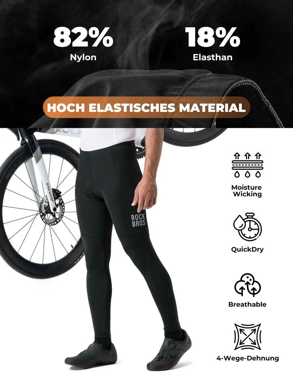 Herren Fahrradhose - 3D Ergonomischer Schnitt, 6H+