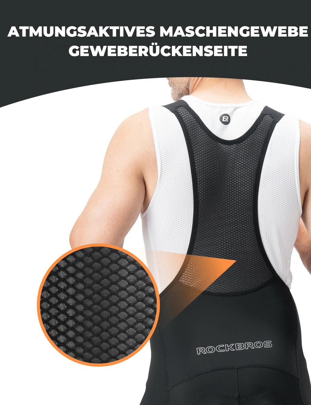 Herren Fahrradhose mit Träger - Hochdehnbar, Atmungsaktiv mit Reflexstreifen