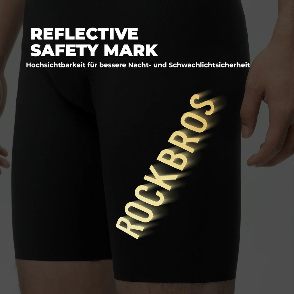 Herren Radlerhose mit Träger Gepolstert, Fahrradhose Kurz, Atmungsaktive schnelltrocknende