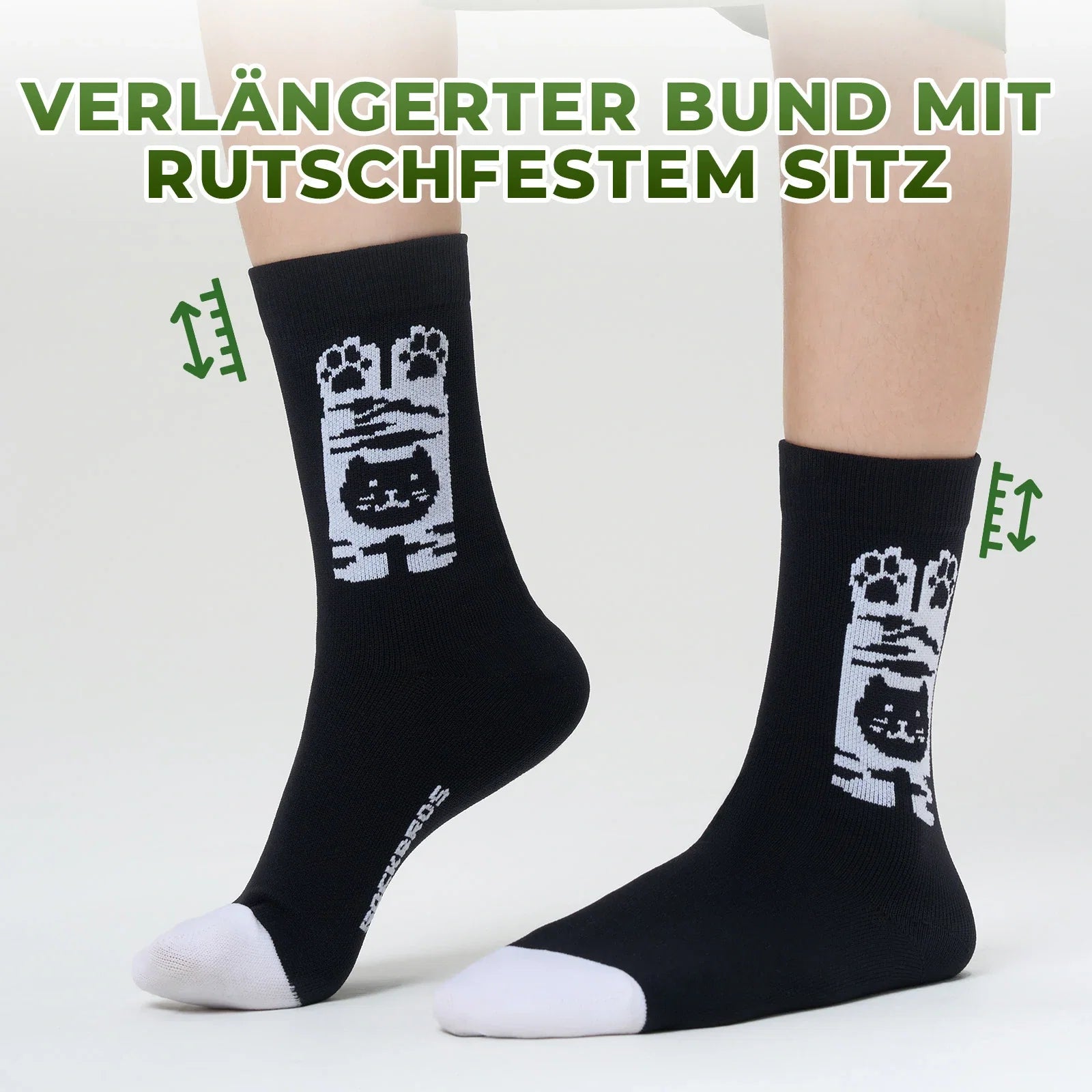 Kinder Fahrradsocken mit 5A Antibakteriell Kompressionszonen Katzenpfoten Design