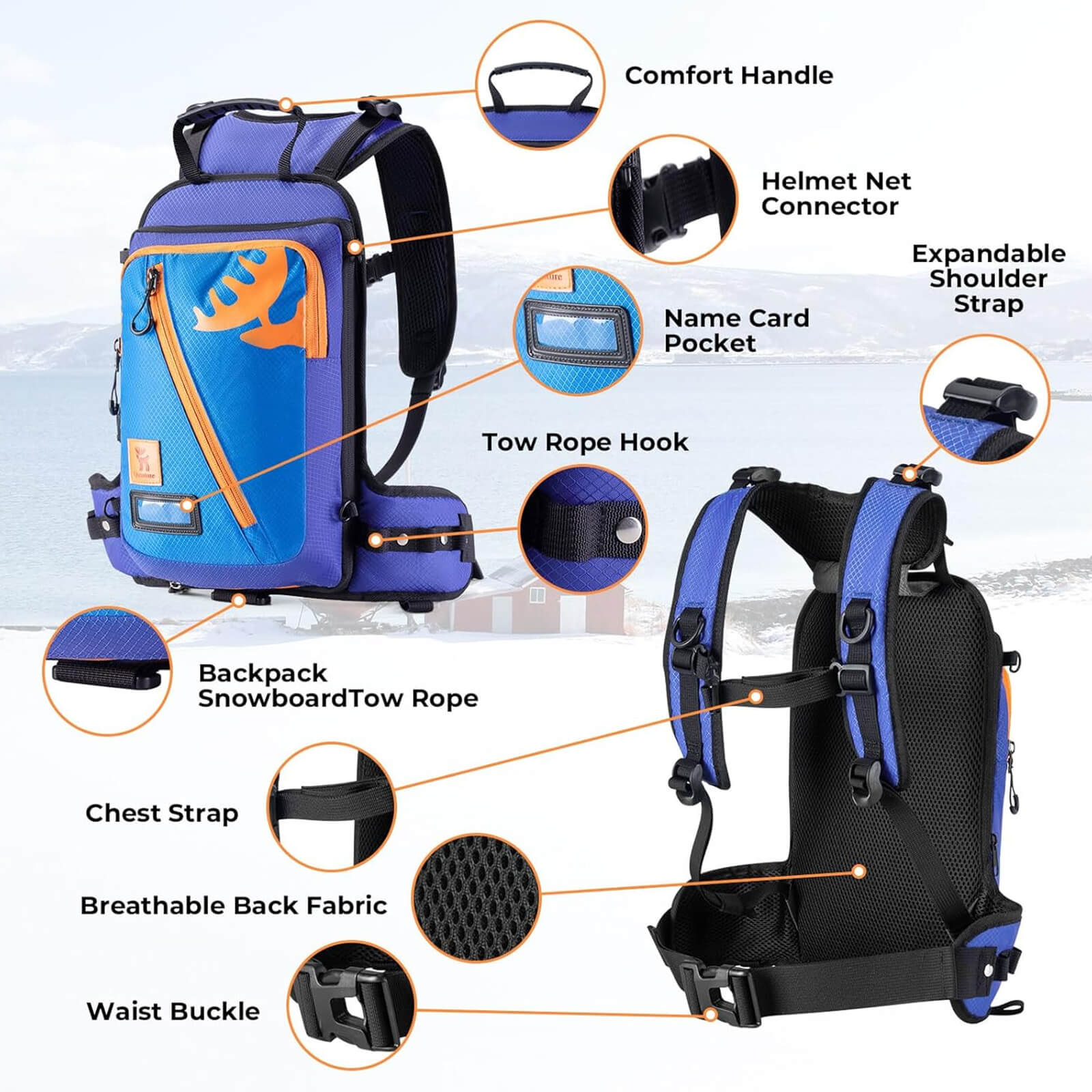 Qunature Kinder Ski-Trainingsrucksack mit Gurt
