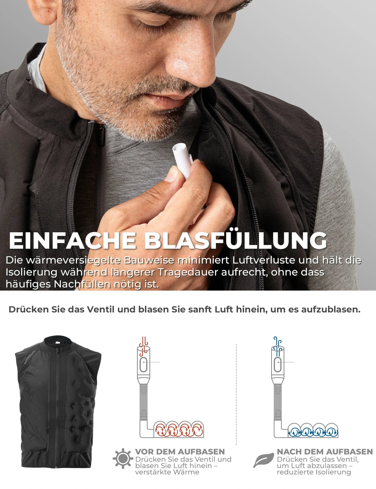 Leichtes Thermo-Fahrradweste mit 3D-Air-Layer-Isolierung – MJ013