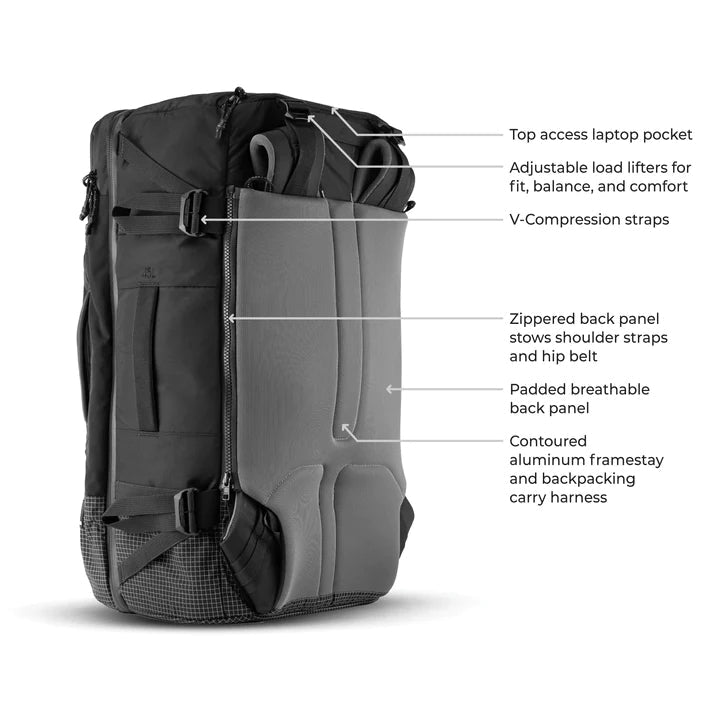 Matador GlobeRider45 Travel Backpack (white) - Handgepäckkonformer Rucksack für Weltreisen (45 liter) von Matador