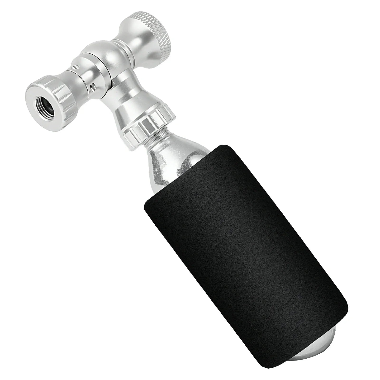 Mini Fahrradpumpe mit CO₂-Adapter - Tragbar, Presta & Schrader Kompatibel, bis 80 PSI