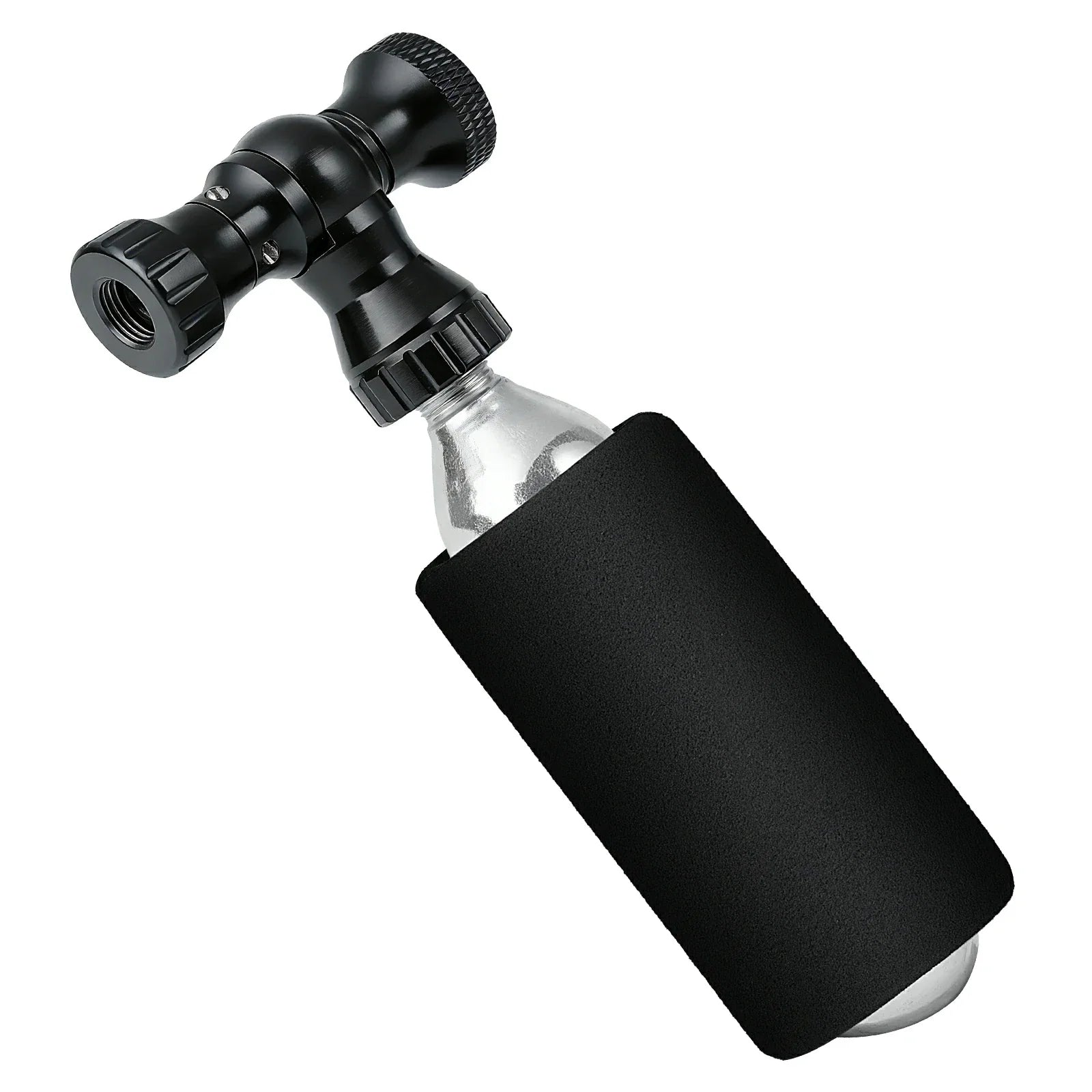 Mini Fahrradpumpe mit CO₂-Adapter - Tragbar, Presta & Schrader Kompatibel, bis 80 PSI