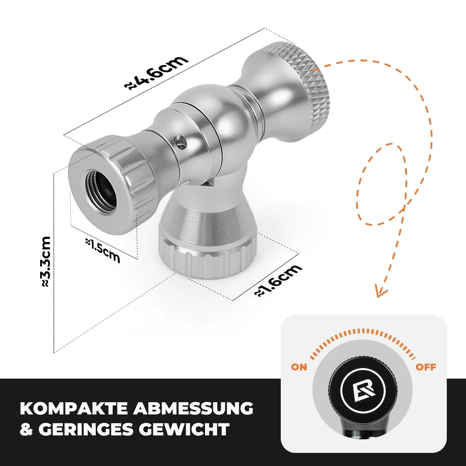 Mini Fahrradpumpe mit CO₂-Adapter - Tragbar, Presta & Schrader Kompatibel, bis 80 PSI