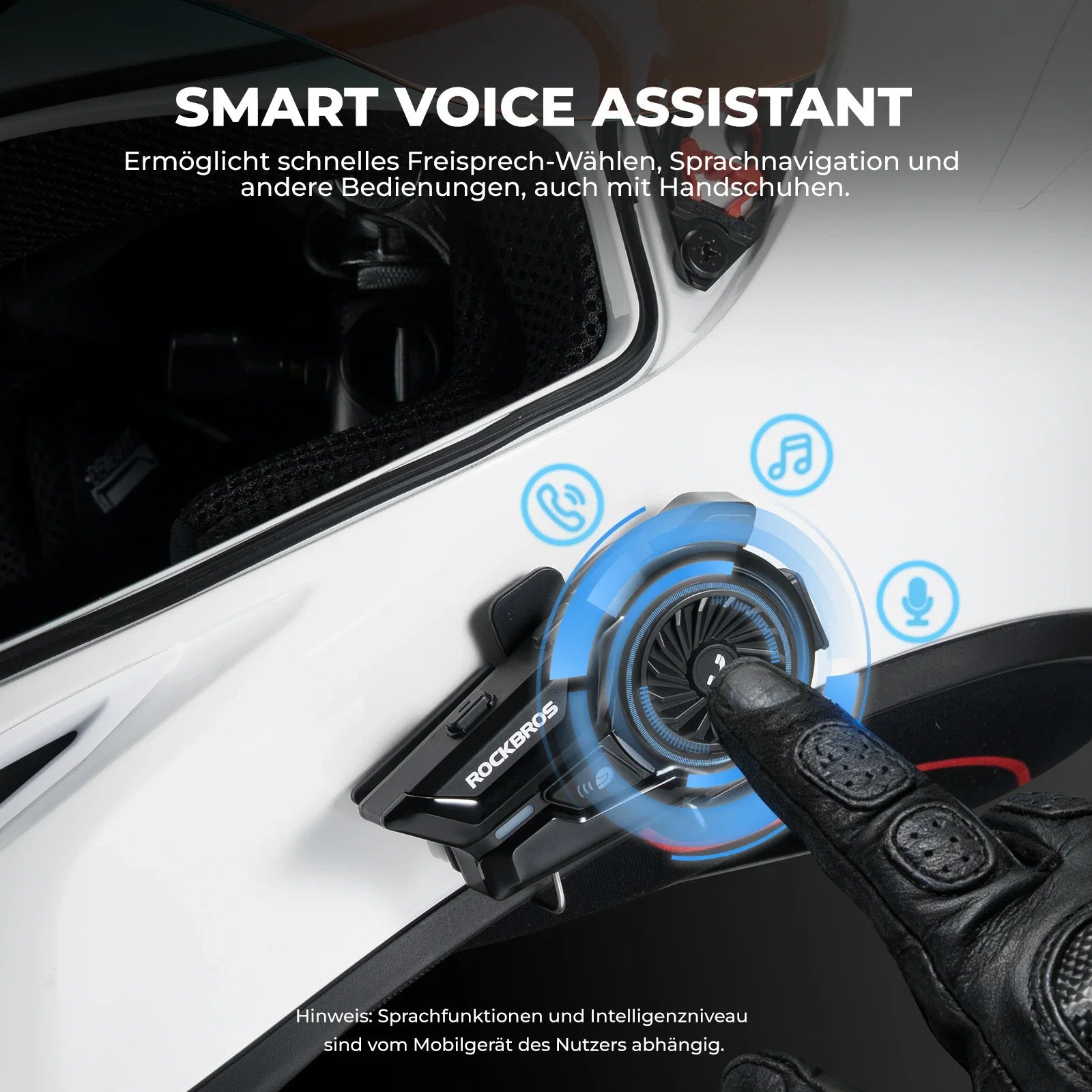 Motorrad Intercom Bluetooth Headsets mit Gegensprechanlagen 300m, IP56 Wasserdicht Staubdicht