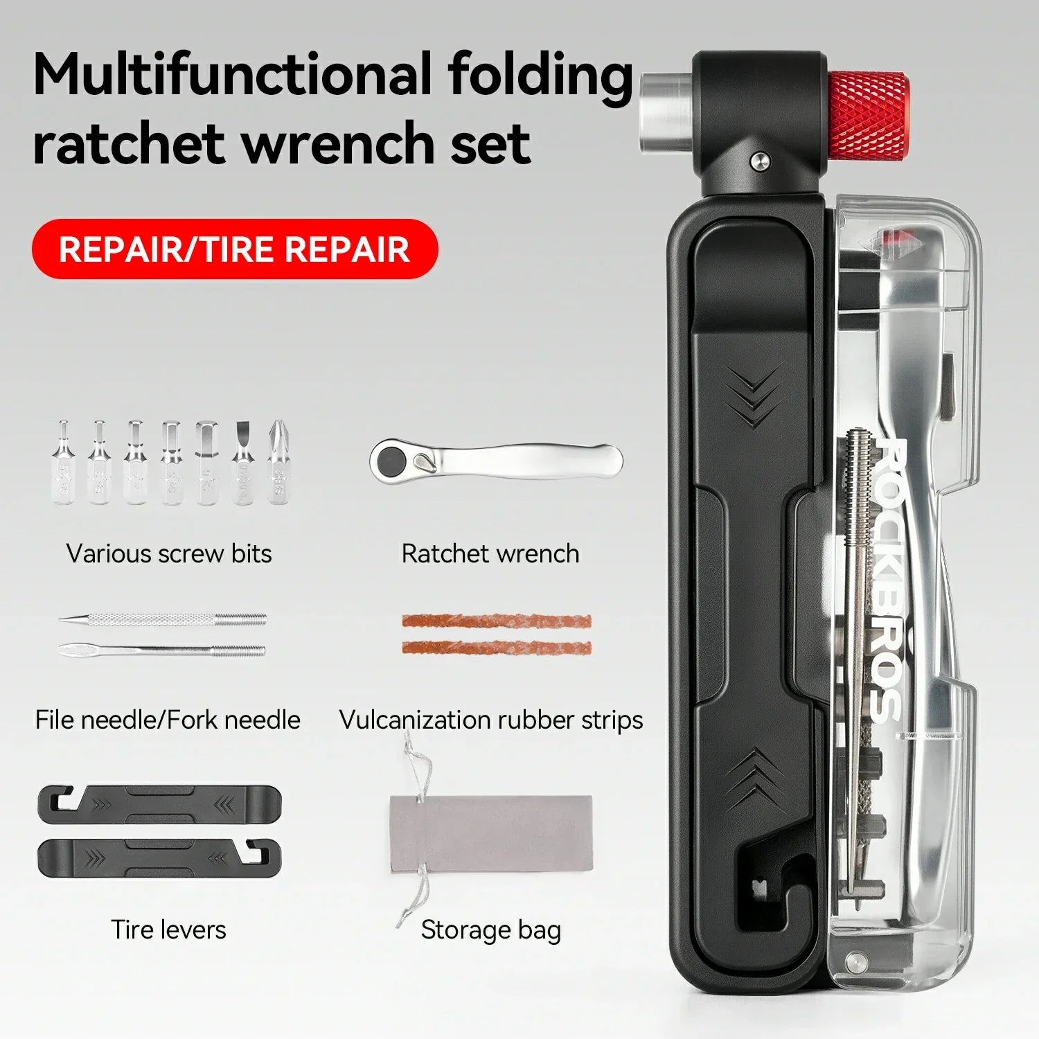 Multifunktionales 15-in-1 Mini-Ratsche-Fahrradwerkzeug