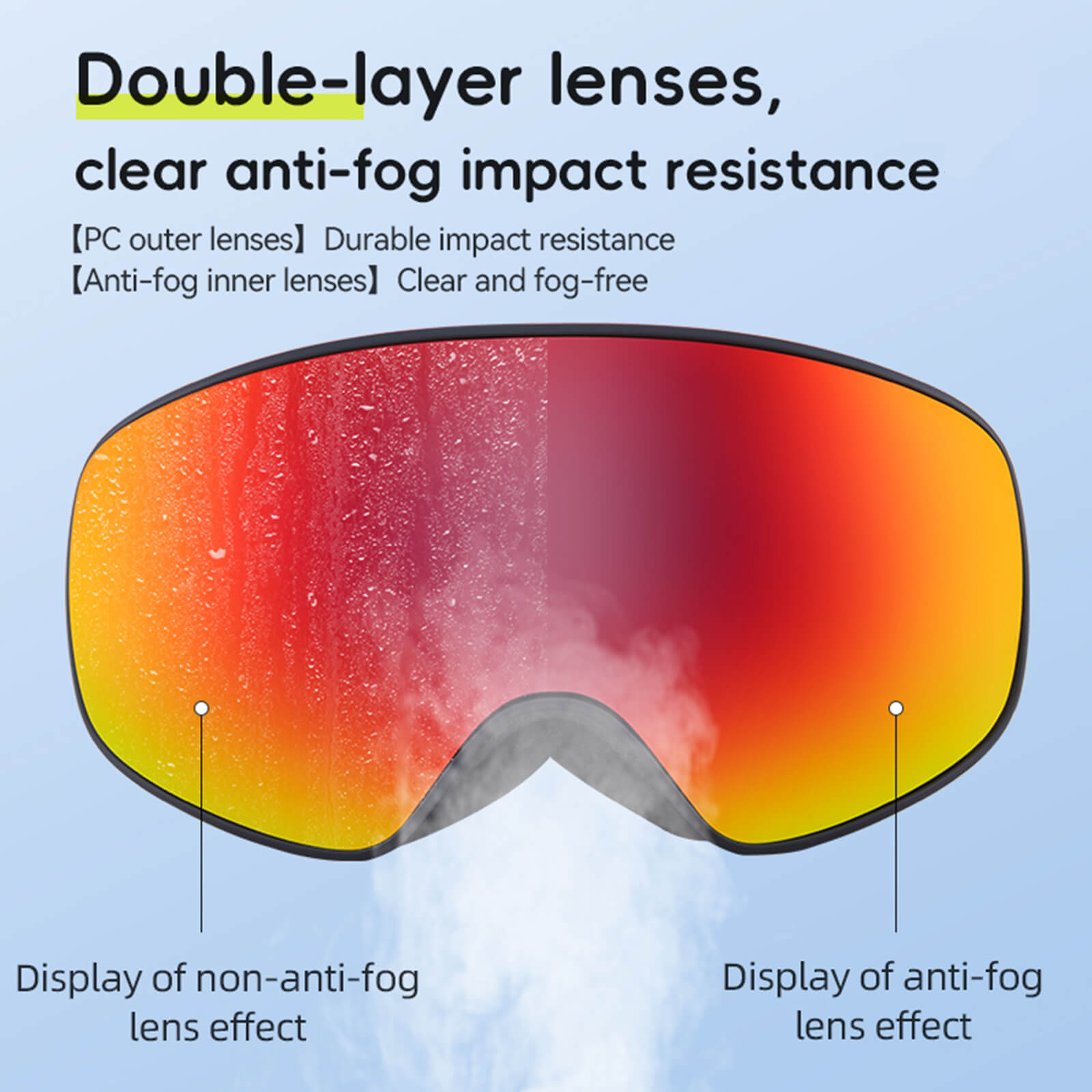 Qunature OTG Anti-Fog Skibrille Unisex
