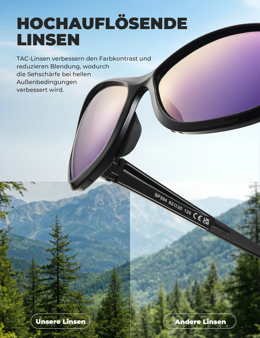 Polarisierte Sportsonnenbrille SP394 Ultralight & UV400