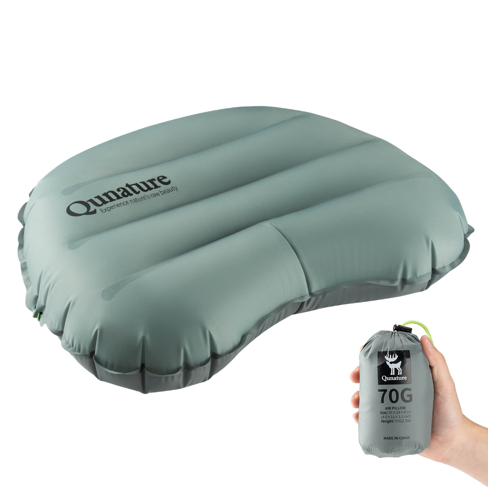 Qunature Aufblasbares Camping Kissen für Outdoor Wandern