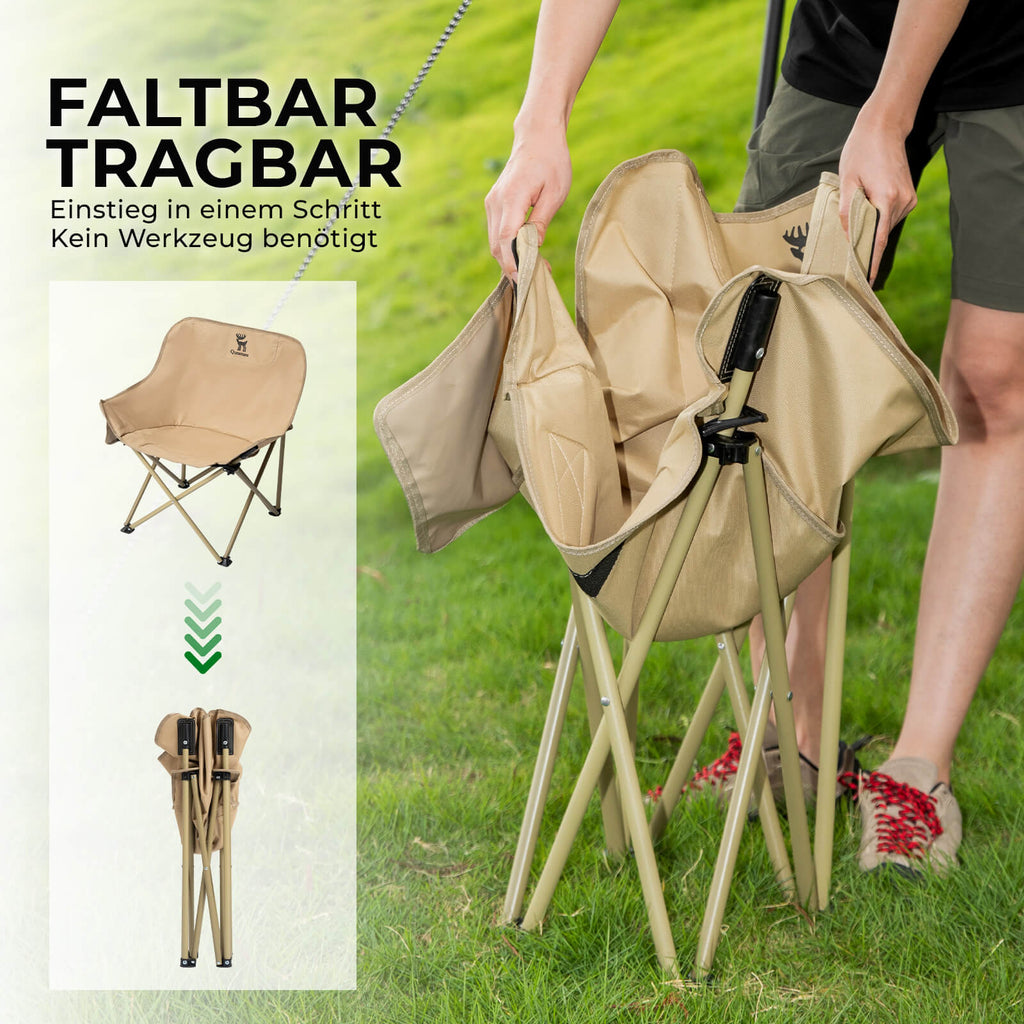 Qunature Campingstuhl Faltbar Tragbarer Camping Stuhl mit Tragetasche und Tragegriff 120KG/60KG