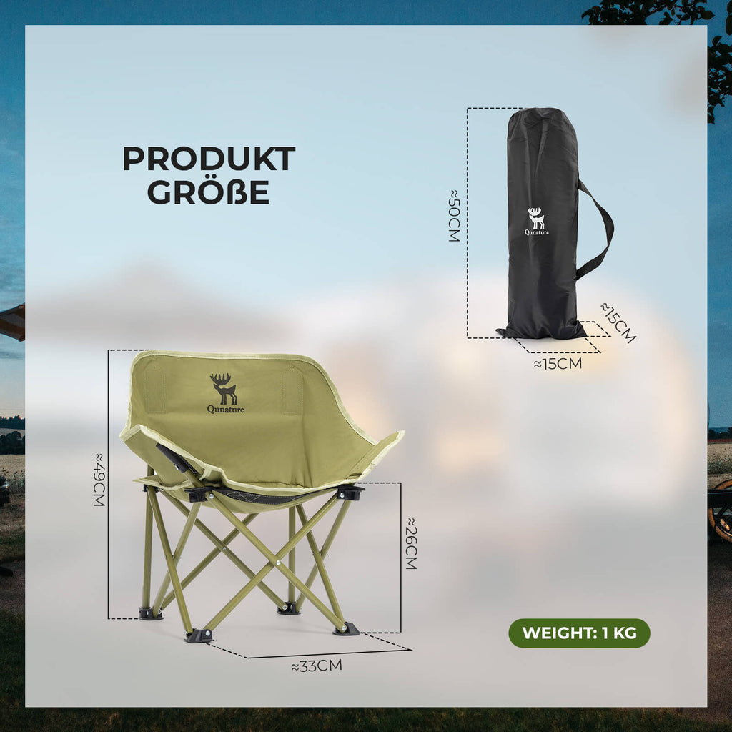 Qunature Campingstuhl Faltbar Tragbarer Camping Stuhl mit Tragetasche und Tragegriff 120KG/60KG