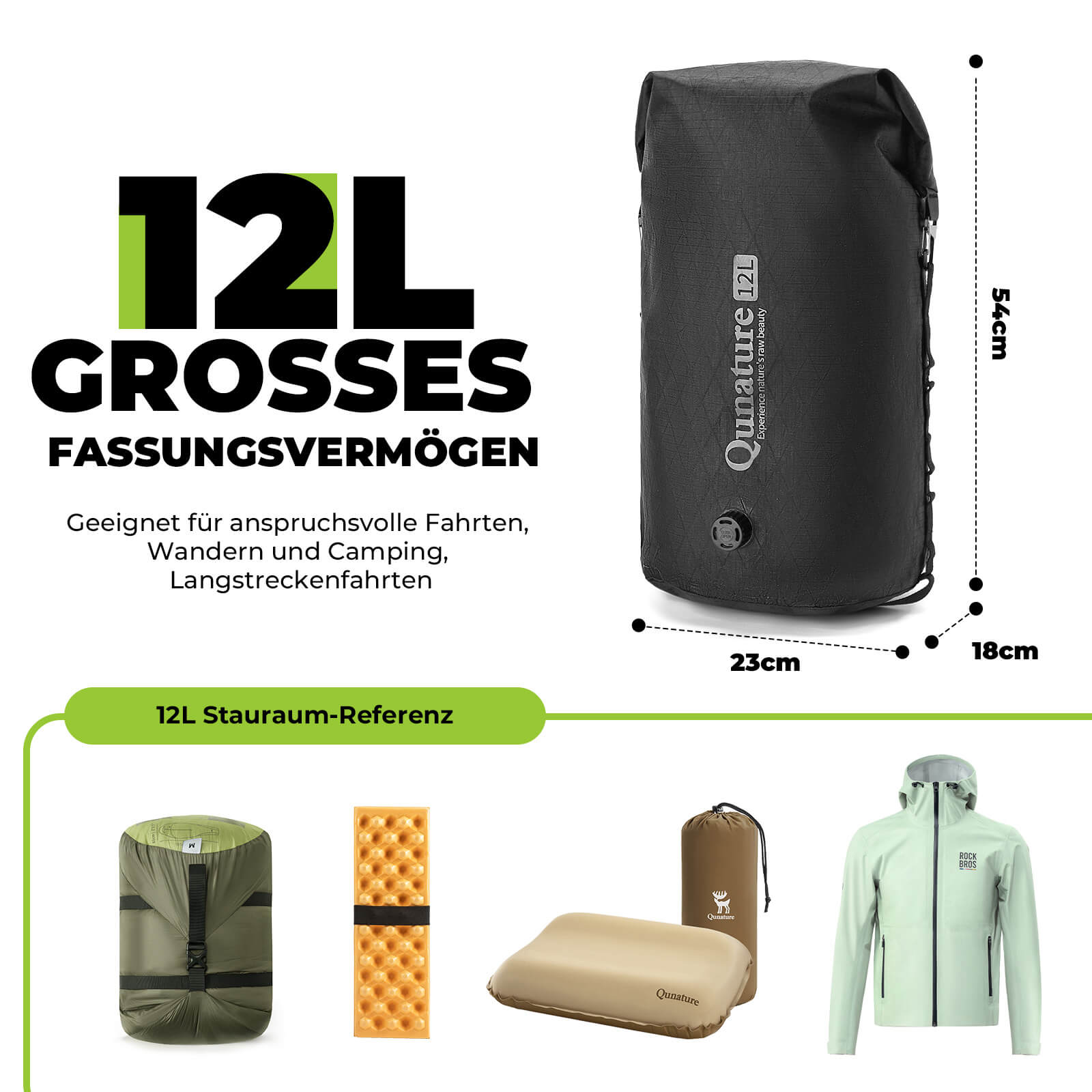 Qunature Lenkertasche 6L/12L Wasserdicht & Leicht