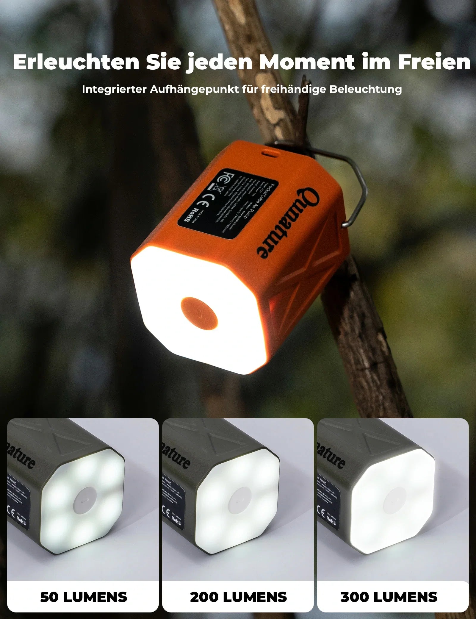 Qunature Mini Elektrische Luftpumpe, Tragbare Ultraleichte 45g Pump mit USB Schnellladung 5 Luftdüse