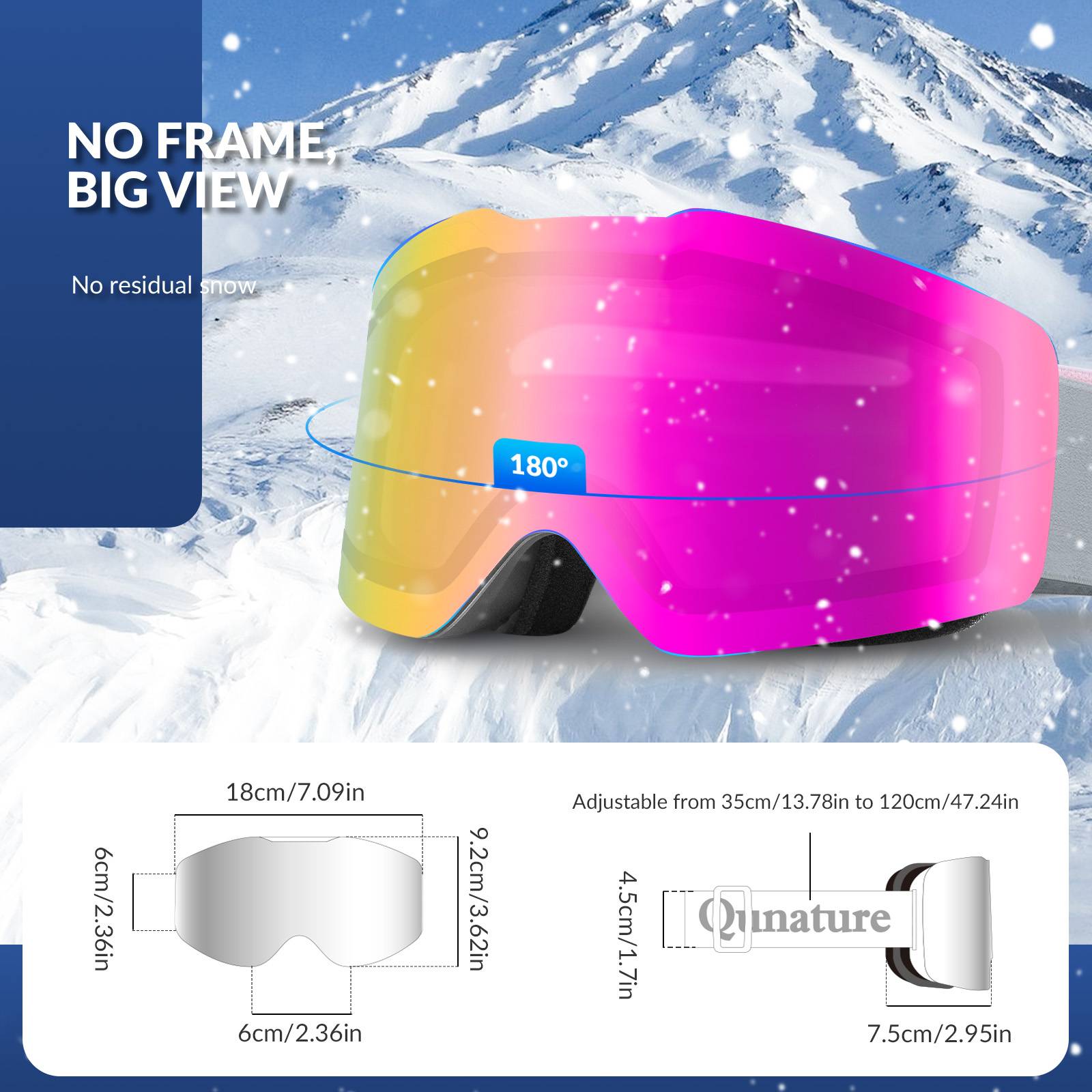 Qunature UV400 Antifog Skibrille