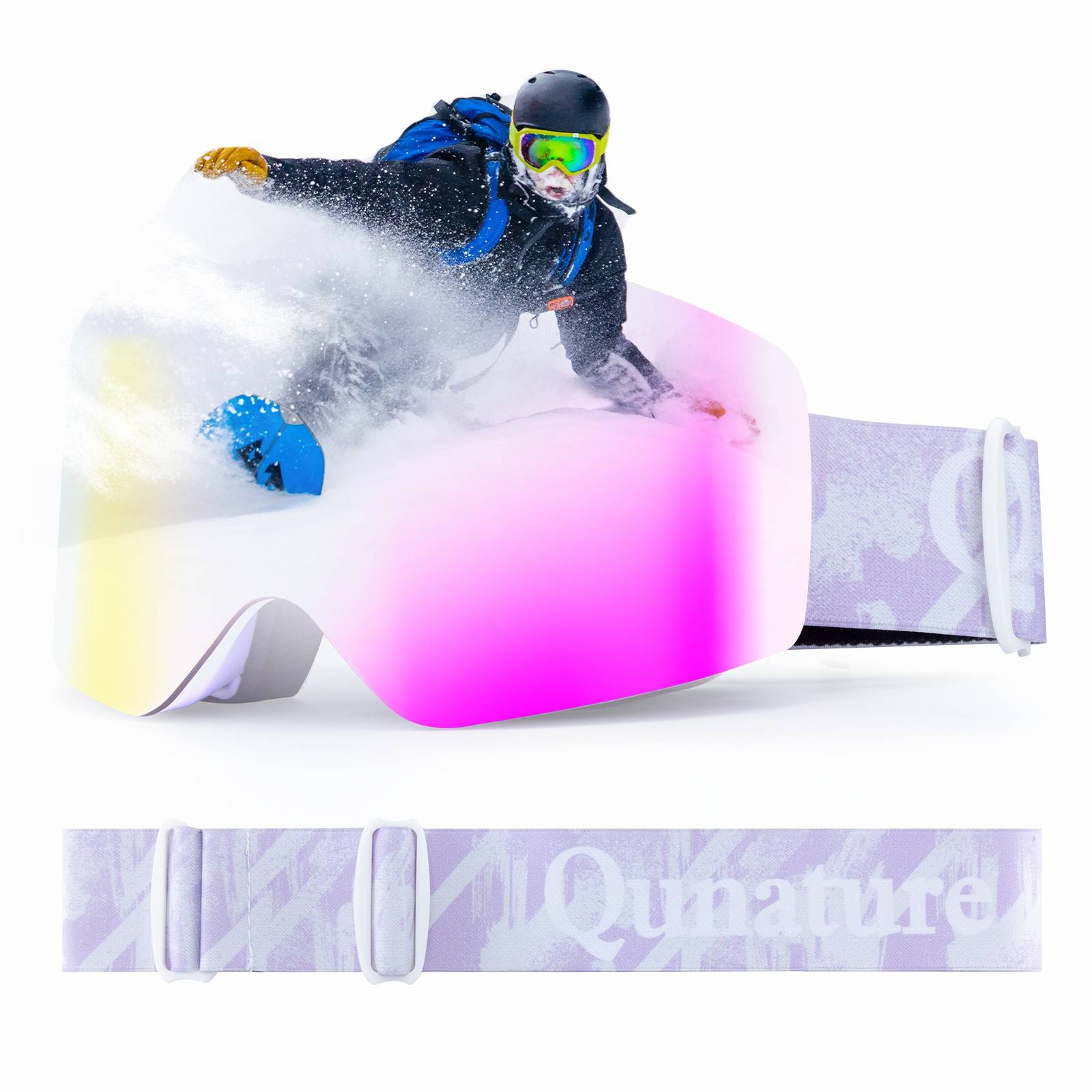 Qunature UV400 Antifog Rahmenlose Skibrille
