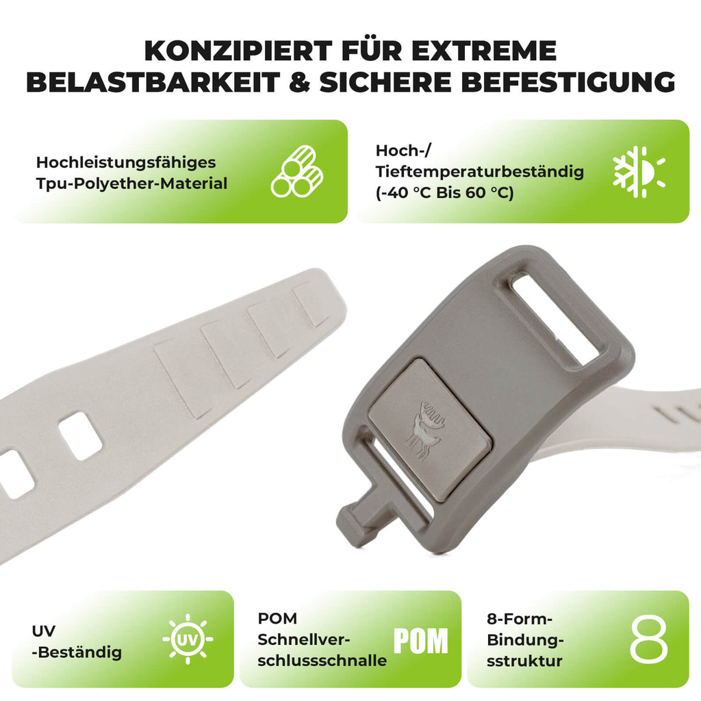 Qunature Universelle Outdoor-Spanngurte - Verlängerbar & Extrem Belastbar