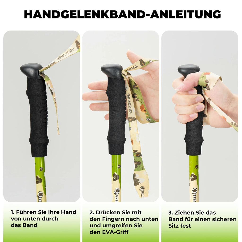 Qunature Wanderstöcke Kinder, 51–100 cm verstellbar Trekkingstöcke, Aluminium 1 Stück