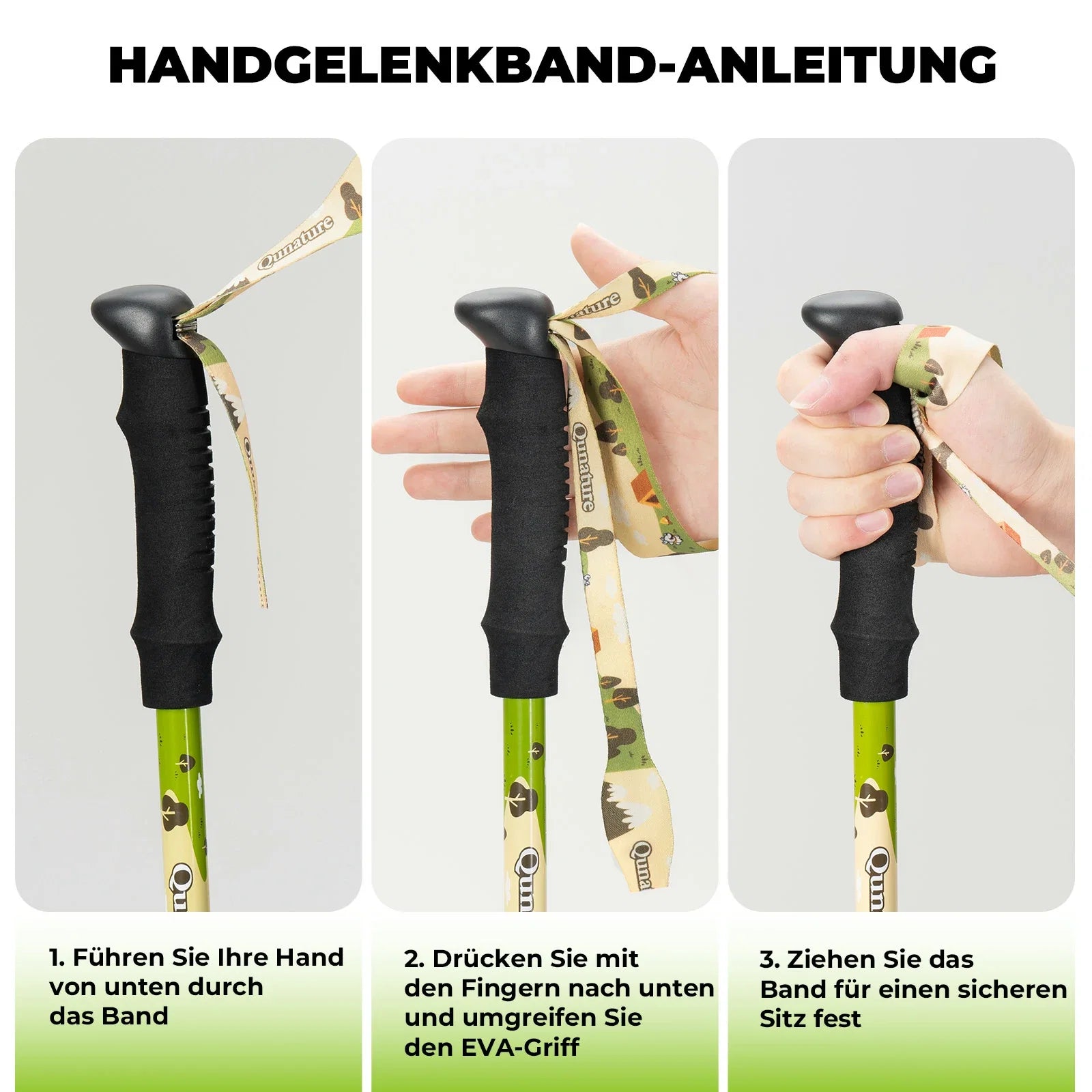 Qunature Wanderstöcke Kinder, 51–100 cm verstellbar Trekkingstöcke, Aluminium 1 Stück