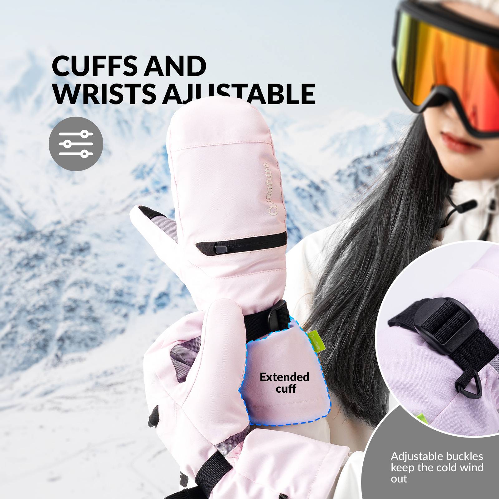 Qunature Wasserdichte Skihandschuhe XS-XL