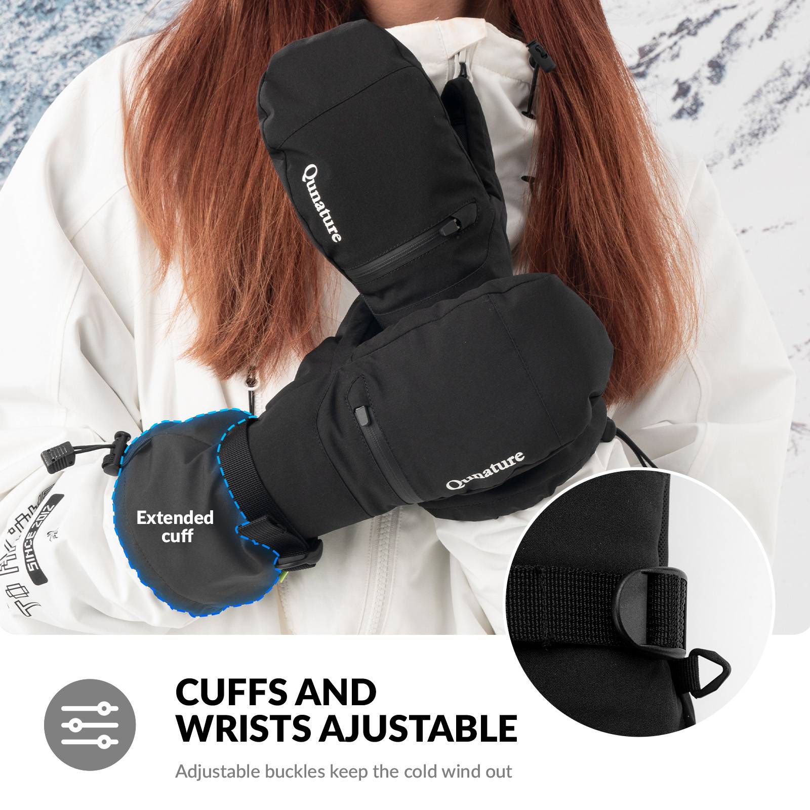 Qunature Wasserdichte Skihandschuhe XS-XL