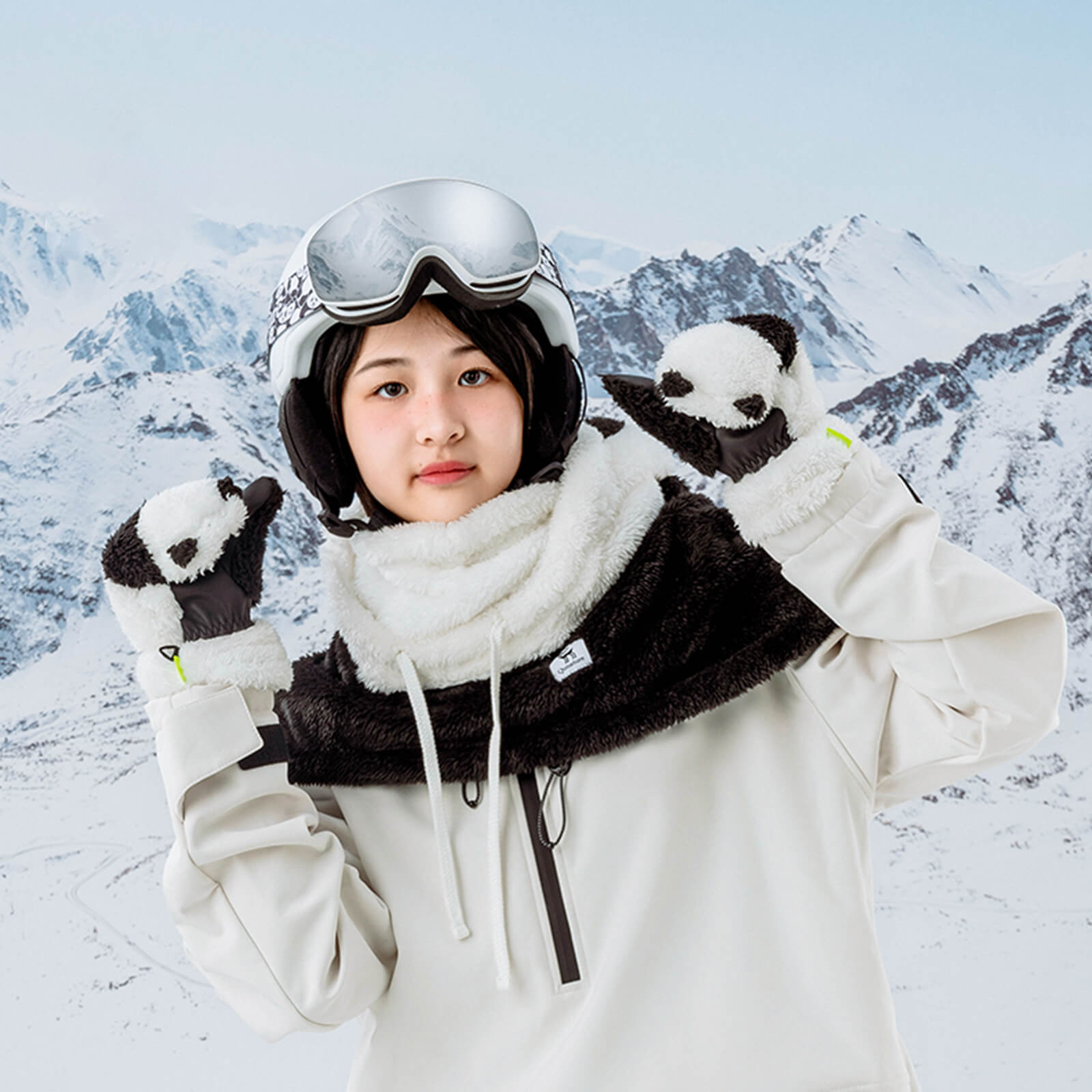 Qunature Winddichte Panda-Mütze für Kinder & Jugendliche
