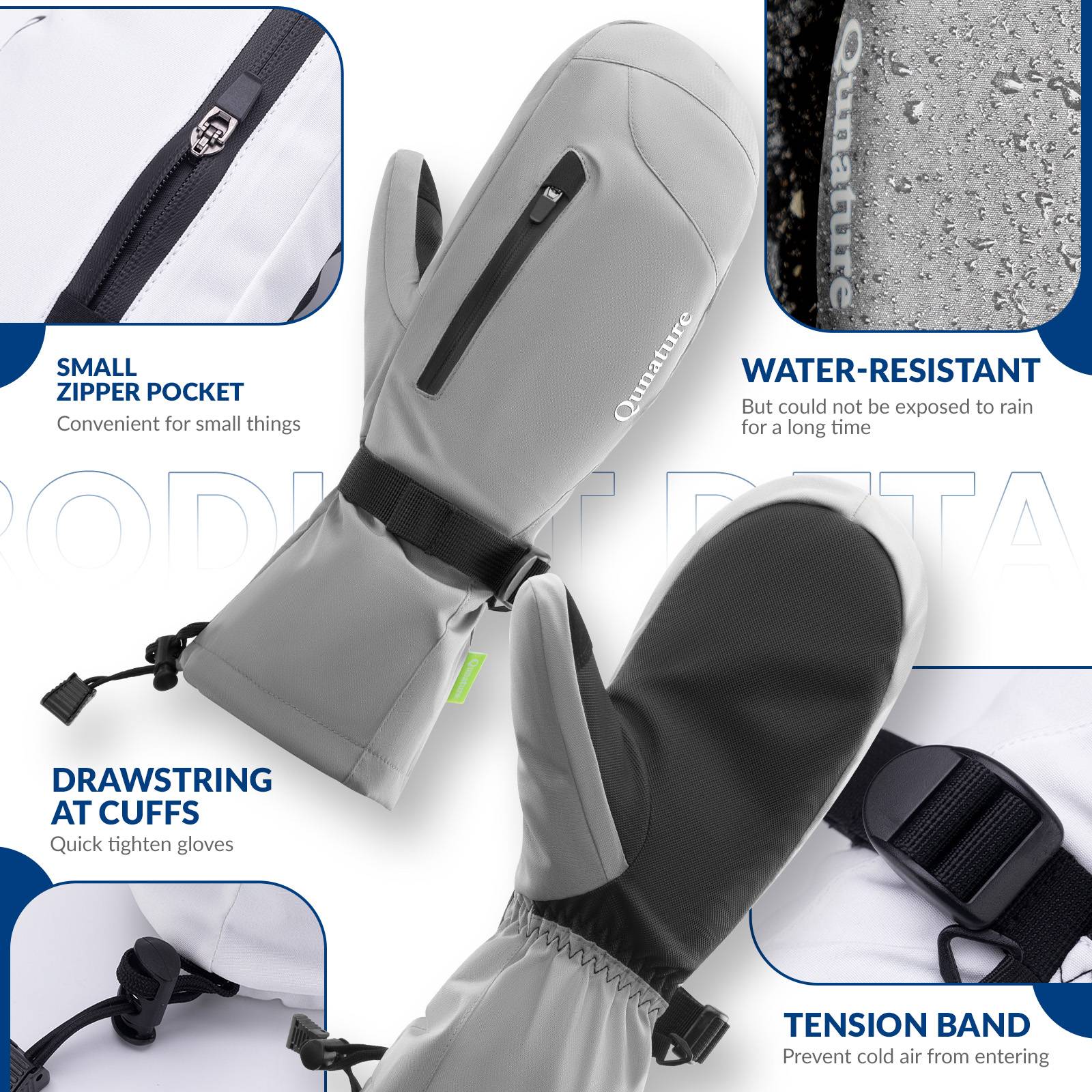 Qunature Winter Skihandschuhe für Herren & Damen