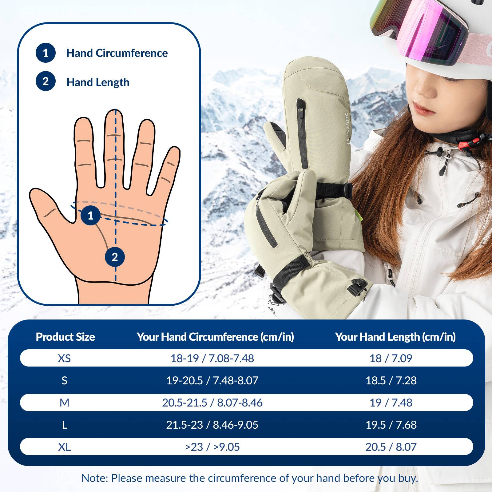 Qunature Winter Skihandschuhe für Herren & Damen