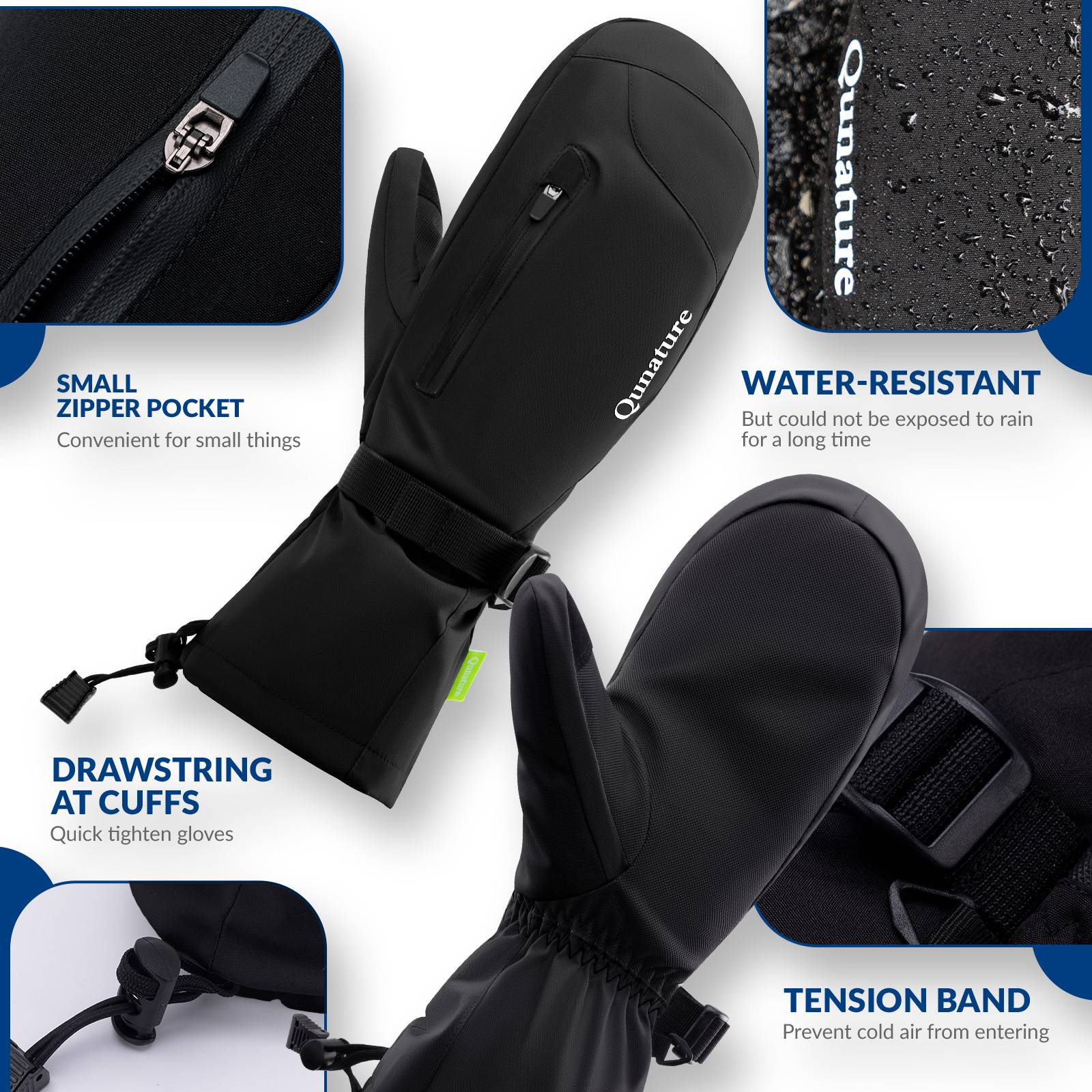Qunature Winter Skihandschuhe für Herren & Damen
