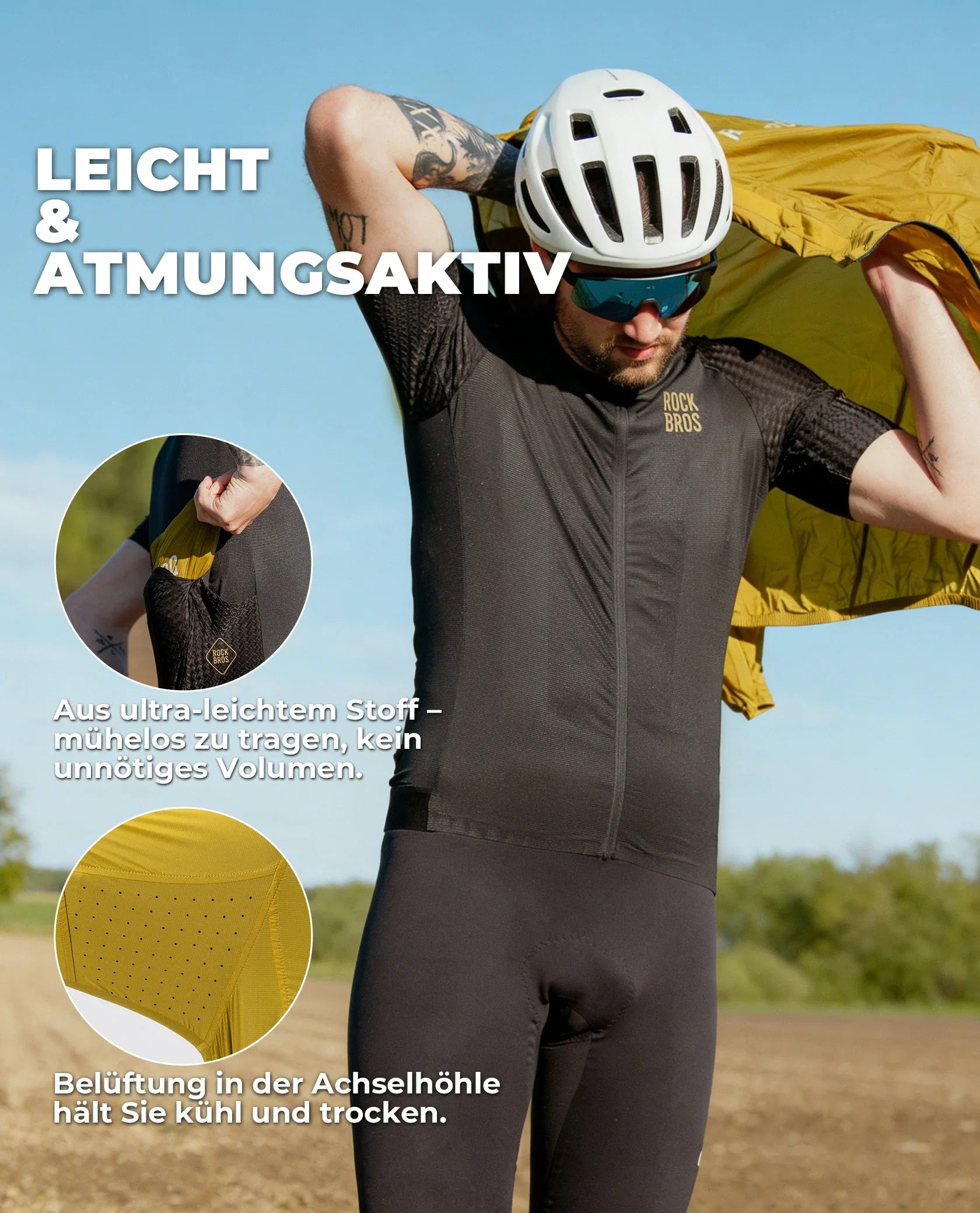 ROAD TO SKY Fahrradjacke Winddicht Atmungsaktiv für MTB & Rennrad
