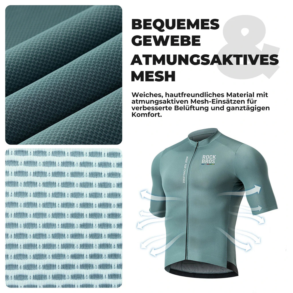 ROAD TO SKY Herren Kurzarm-Radtrikot Jersey für MTB & Rennrad