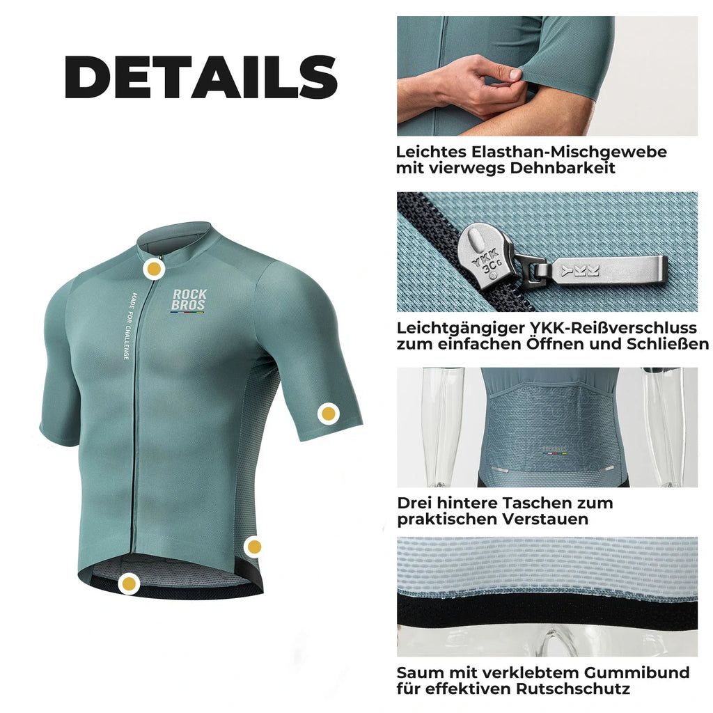 ROAD TO SKY Herren Kurzarm-Radtrikot Jersey für MTB & Rennrad