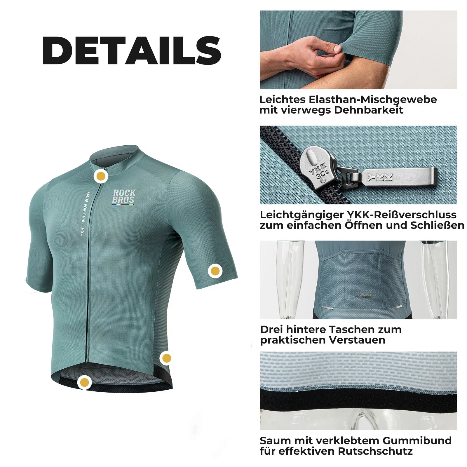 ROAD TO SKY Herren Kurzarm-Radtrikot Jersey für MTB & Rennrad