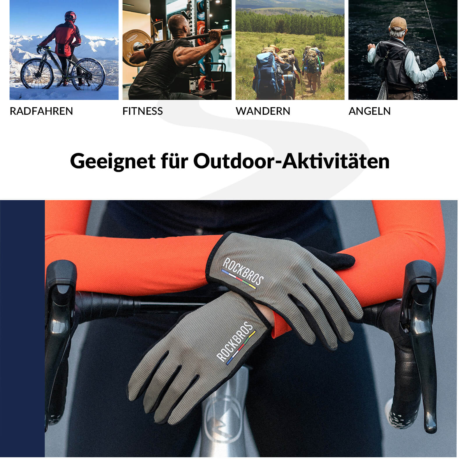 ROAD TO SKY Fahrradhandschuhe Atmungsaktiv mit Touchscreen Sommer/Frühling