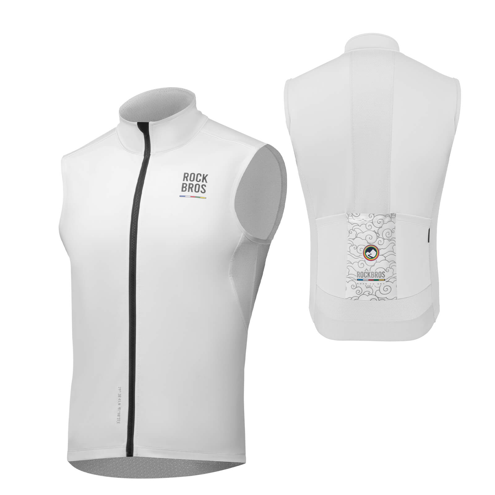 ROAD TO SKY Herren Fahrradjacke Ärmellose Weste Laufweste Atmungsaktiv