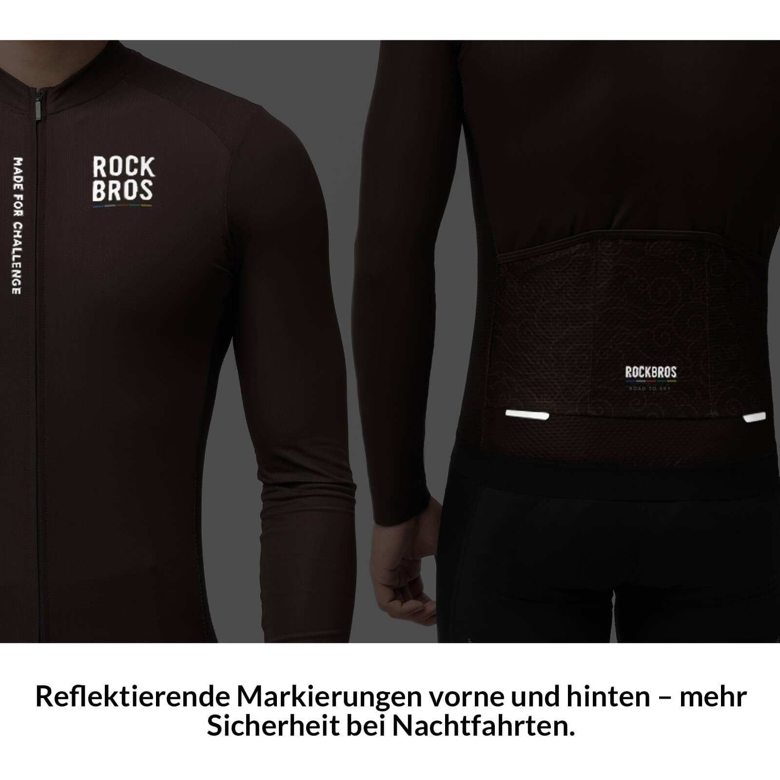 ROAD TO SKY Langarm-Radtrikot Herren Jersey Gelb/Blau