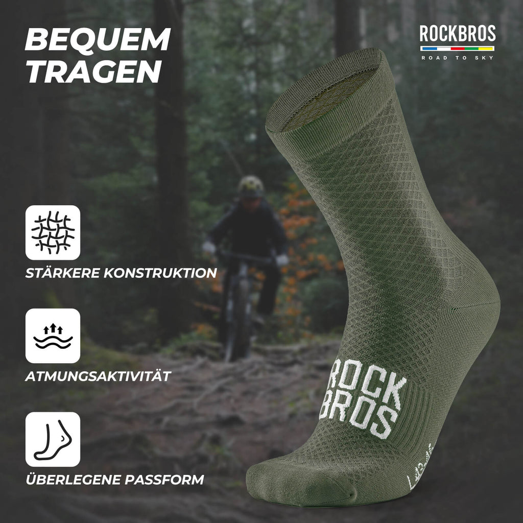 ROAD TO SKY Sportsocken Baumwolle Atmungsaktive Laufsocken für MTB & Rennrad