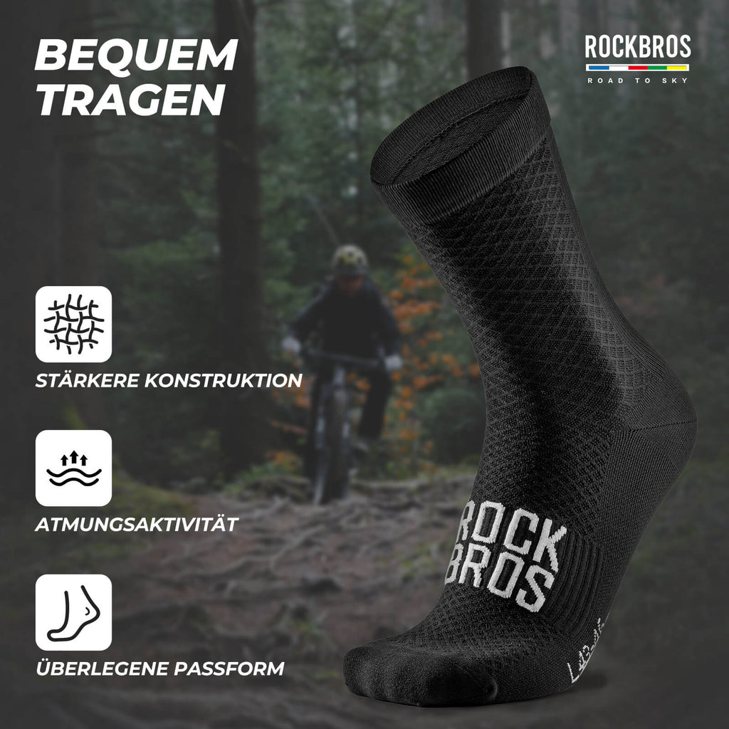 ROAD TO SKY Sportsocken Baumwolle Atmungsaktive Laufsocken für MTB & Rennrad