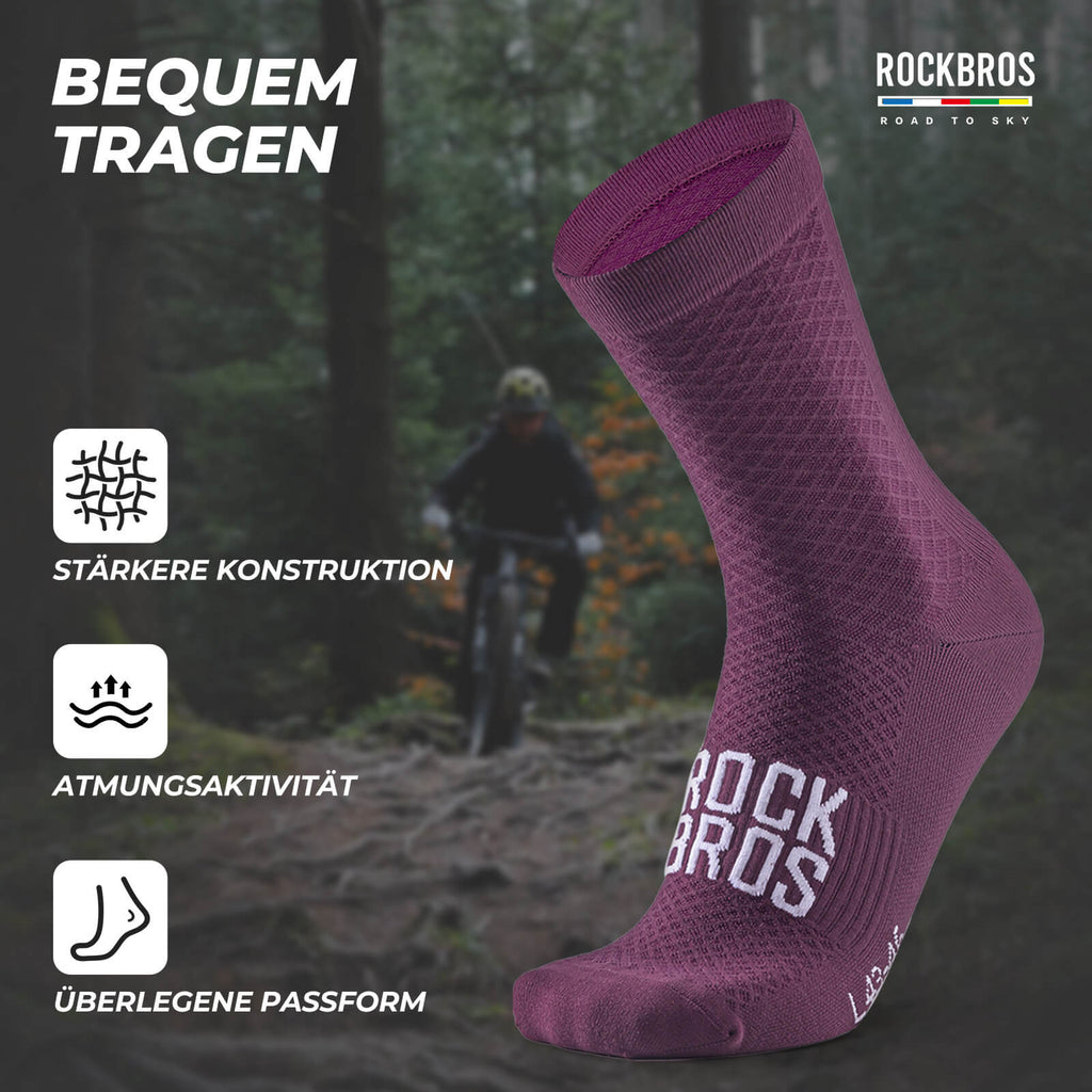 ROAD TO SKY Sportsocken Baumwolle Atmungsaktive Laufsocken für MTB & Rennrad