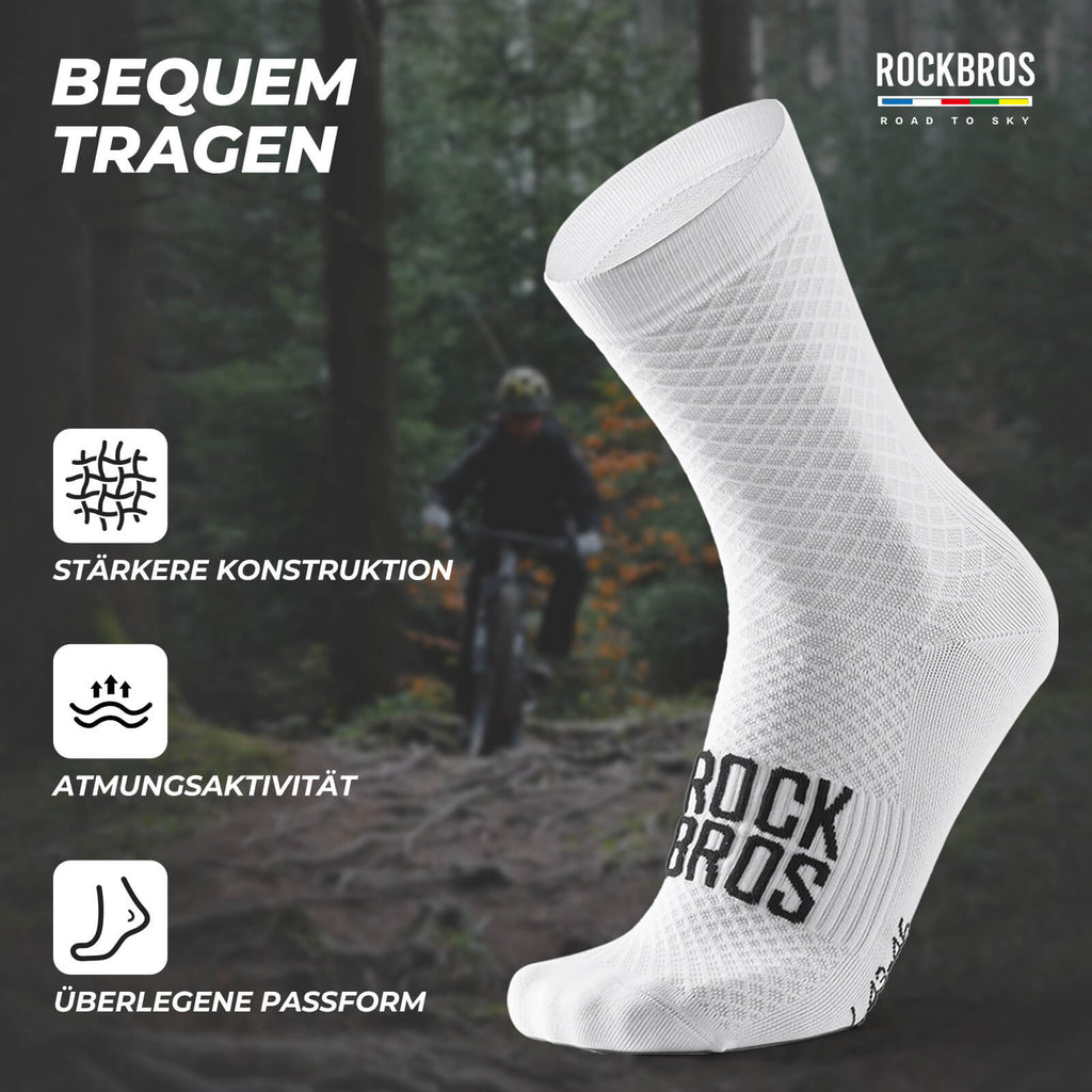 ROAD TO SKY Sportsocken Baumwolle Atmungsaktive Laufsocken für MTB & Rennrad
