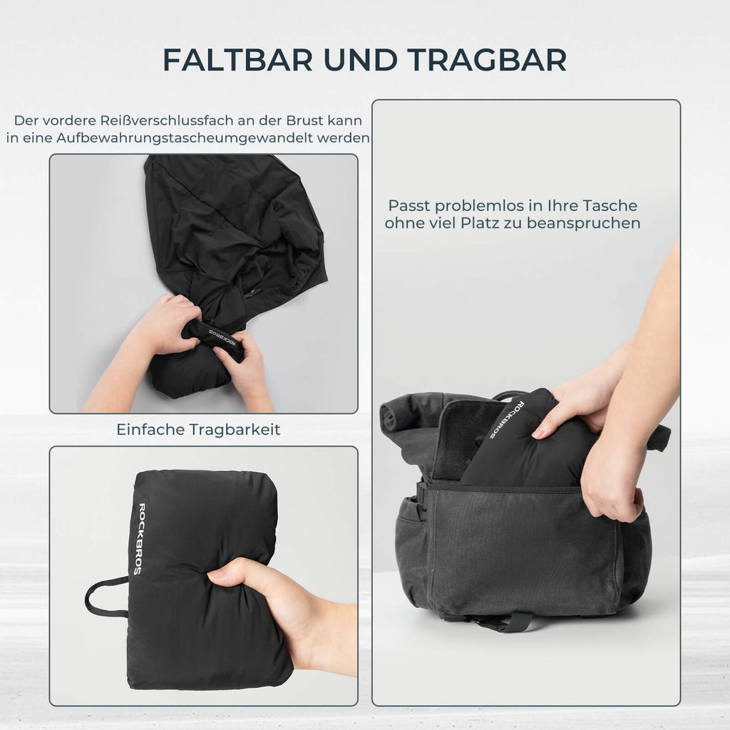 ROCKBROS Ärmellose Fahrradweste Fahrradjacke Packbar Atmungsaktiv