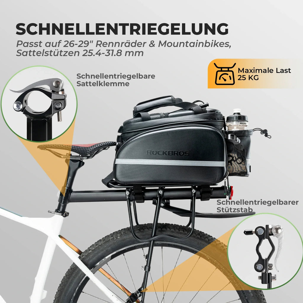 ROCKBROS Fahrrad Gepäckträger mit Reflektor und Schutzblech Aluminiumlegierung