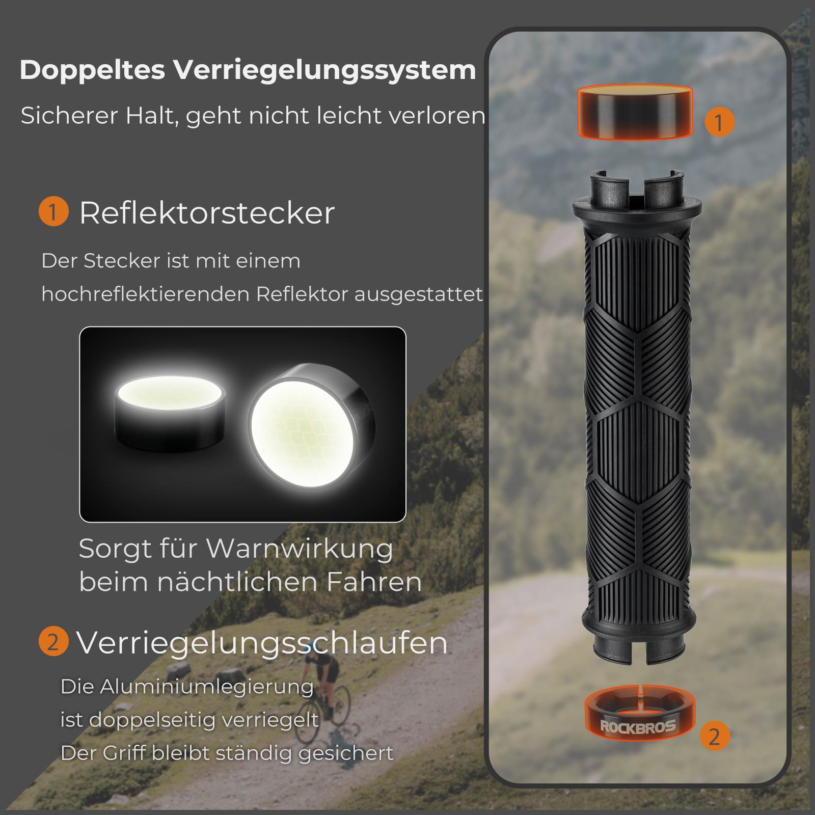 Fahrrad Lenkergriffe Doppelverschluss für 22,2mm Lenke